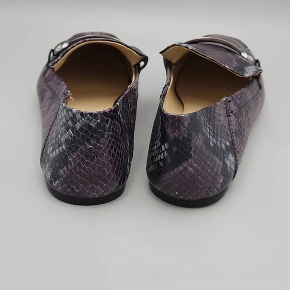 Vince Camuto Leather Slip-On Loafers Padaire Purple Snake Skin Print Wom… - Picture 5 of 9